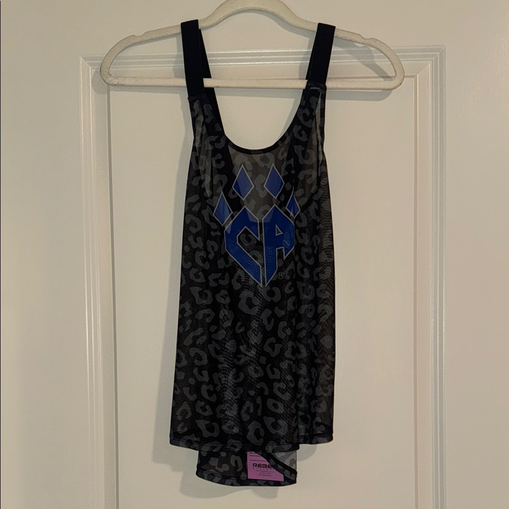 Black and Blue Graphic Tank Top cheer athletics
